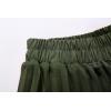 imageCHARTOU Womens Chic Elastic High Waisted A Line Leopard Print Pleated Shirring MidiLong SkirtArmy Green