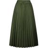 imageCHARTOU Womens Chic Elastic High Waisted A Line Leopard Print Pleated Shirring MidiLong SkirtArmy Green