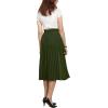 imageCHARTOU Womens Chic Elastic High Waisted A Line Leopard Print Pleated Shirring MidiLong SkirtArmy Green