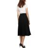 imageCHARTOU Womens Chic Elastic High Waisted A Line Leopard Print Pleated Shirring MidiLong SkirtBlack