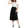 imageCHARTOU Womens Chic Elastic High Waisted A Line Leopard Print Pleated Shirring MidiLong SkirtBlack