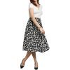 imageCHARTOU Womens Chic Elastic High Waisted A Line Leopard Print Pleated Shirring MidiLong SkirtDblack