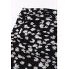 imageCHARTOU Womens Chic Elastic High Waisted A Line Leopard Print Pleated Shirring MidiLong SkirtDblack