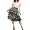 imageCHARTOU Womens Chic Elastic High Waisted A Line Leopard Print Pleated Shirring MidiLong SkirtDblack