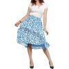 imageCHARTOU Womens Chic Elastic High Waisted A Line Leopard Print Pleated Shirring MidiLong SkirtDblue