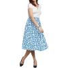 imageCHARTOU Womens Chic Elastic High Waisted A Line Leopard Print Pleated Shirring MidiLong SkirtDblue