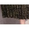 imageCHARTOU Womens Chic Elastic High Waisted A Line Leopard Print Pleated Shirring MidiLong SkirtGreen