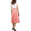 imageCHARTOU Womens Chic Elastic High Waisted A Line Leopard Print Pleated Shirring MidiLong SkirtPink
