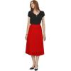 imageCHARTOU Womens Chic Elastic High Waisted A Line Leopard Print Pleated Shirring MidiLong SkirtRed