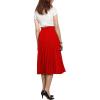 imageCHARTOU Womens Chic Elastic High Waisted A Line Leopard Print Pleated Shirring MidiLong SkirtRed