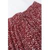 imageCHARTOU Womens Chic Elastic High Waisted A Line Leopard Print Pleated Shirring MidiLong SkirtWine Red