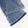 imageCHARTOU Womens Chic Floral Embroidered HighRise Bell Bottom Flare Jeans Broad Feet Long Denim PantsBlue5