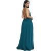 imageCHARTOU Womens Elegant Loose Fit Chiffon Halter Neck Backless Wide Leg JumpsuitDeep Cyan