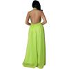imageCHARTOU Womens Elegant Loose Fit Chiffon Halter Neck Backless Wide Leg JumpsuitGreen