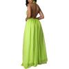 imageCHARTOU Womens Elegant Loose Fit Chiffon Halter Neck Backless Wide Leg JumpsuitGreen