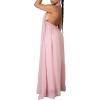 imageCHARTOU Womens Elegant Loose Fit Chiffon Halter Neck Backless Wide Leg JumpsuitPink