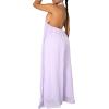 imageCHARTOU Womens Elegant Loose Fit Chiffon Halter Neck Backless Wide Leg JumpsuitPurple