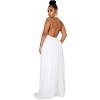 imageCHARTOU Womens Elegant Loose Fit Chiffon Halter Neck Backless Wide Leg JumpsuitWhite