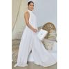 imageCHARTOU Womens Elegant Loose Fit Chiffon Halter Neck Backless Wide Leg JumpsuitWhite