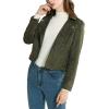 imageCHARTOU Womens Fall 2023 Fashion Faux Suede Leather Casual Moto Biker Jacket CoatsArmy Green
