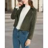 imageCHARTOU Womens Fall 2023 Fashion Faux Suede Leather Casual Moto Biker Jacket CoatsArmy Green