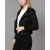 imageCHARTOU Womens Fall 2023 Fashion Faux Suede Leather Casual Moto Biker Jacket CoatsBlack