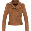 imageCHARTOU Womens Fall 2023 Fashion Faux Suede Leather Casual Moto Biker Jacket CoatsCoffee