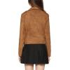 imageCHARTOU Womens Fall 2023 Fashion Faux Suede Leather Casual Moto Biker Jacket CoatsCoffee
