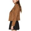 imageCHARTOU Womens Fall 2023 Fashion Faux Suede Leather Casual Moto Biker Jacket CoatsCoffee