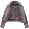 imageCHARTOU Womens Fall 2023 Fashion Faux Suede Leather Casual Moto Biker Jacket CoatsGrey