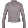 imageCHARTOU Womens Fall 2023 Fashion Faux Suede Leather Casual Moto Biker Jacket CoatsGrey