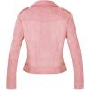imageCHARTOU Womens Fall 2023 Fashion Faux Suede Leather Casual Moto Biker Jacket CoatsPink