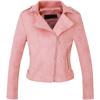 imageCHARTOU Womens Fall 2023 Fashion Faux Suede Leather Casual Moto Biker Jacket CoatsPink
