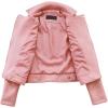 imageCHARTOU Womens Fall 2023 Fashion Faux Suede Leather Casual Moto Biker Jacket CoatsPink
