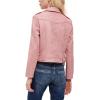 imageCHARTOU Womens Fall 2023 Fashion Faux Suede Leather Casual Moto Biker Jacket CoatsPink