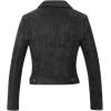 imageCHARTOU Womens Fall 2023 Fashion Faux Suede Leather Casual Moto Biker Jacket CoatsTasselblack
