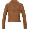 imageCHARTOU Womens Fall 2023 Fashion Faux Suede Leather Casual Moto Biker Jacket CoatsTasselcoffee