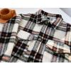 imageCHARTOU Womens Lightweight Spread Collar Wool Blend Plaid Midi Long Shacket Trench CoatBrown