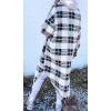 imageCHARTOU Womens Lightweight Spread Collar Wool Blend Plaid Midi Long Shacket Trench CoatBrown