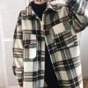 imageCHARTOU Womens Lightweight Spread Collar Wool Blend Plaid Midi Long Shacket Trench CoatBrown