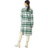 imageCHARTOU Womens Lightweight Spread Collar Wool Blend Plaid Midi Long Shacket Trench CoatGreen