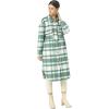 imageCHARTOU Womens Lightweight Spread Collar Wool Blend Plaid Midi Long Shacket Trench CoatGreen
