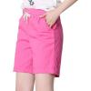 imageCHARTOU Womens Modest Loose ElasticWaisted Bermuda Drawstring Casual ShortsFuchsia