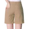 imageCHARTOU Womens Modest Loose ElasticWaisted Bermuda Drawstring Casual ShortsKhaki