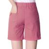 imageCHARTOU Womens Modest Loose ElasticWaisted Bermuda Drawstring Casual ShortsPink