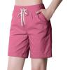 imageCHARTOU Womens Modest Loose ElasticWaisted Bermuda Drawstring Casual ShortsPink