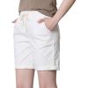 imageCHARTOU Womens Modest Loose ElasticWaisted Bermuda Drawstring Casual ShortsWhite