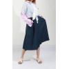 imageCHARTOU Womens Stretchy High Waist 5Buttons Front ALine Flowy Midi SkirtsDark Blue