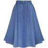 imageCHARTOU Womens Stretchy High Waist 5Buttons Front ALine Flowy Midi SkirtsLight Blue