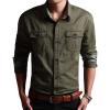 imageCHARTOU Mens Classic Retro Military Camouflage Lined Patchwork ShirtArmygreen